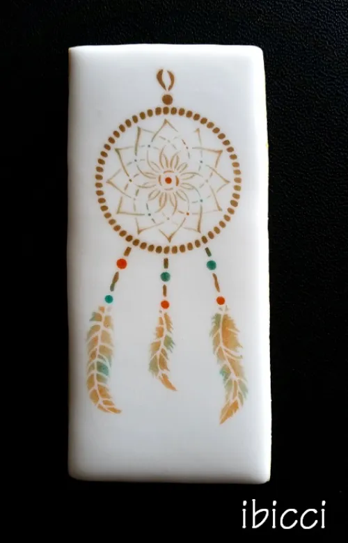 ibicci Dreamcatcher airbrushed stencilled cookie (Draft design)